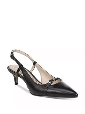 Sam Edelman Black Pointed Slingback Kitten Heel